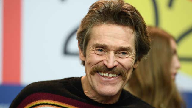 Willem Dafoe sporting a mustache we hope appears in the movie