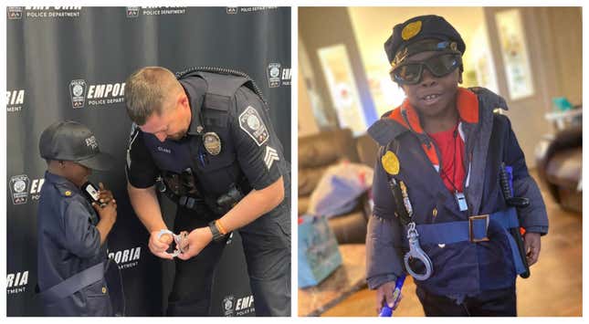 Image for article titled Black Boy's Heartwarming Police Department Tour Goes Viral