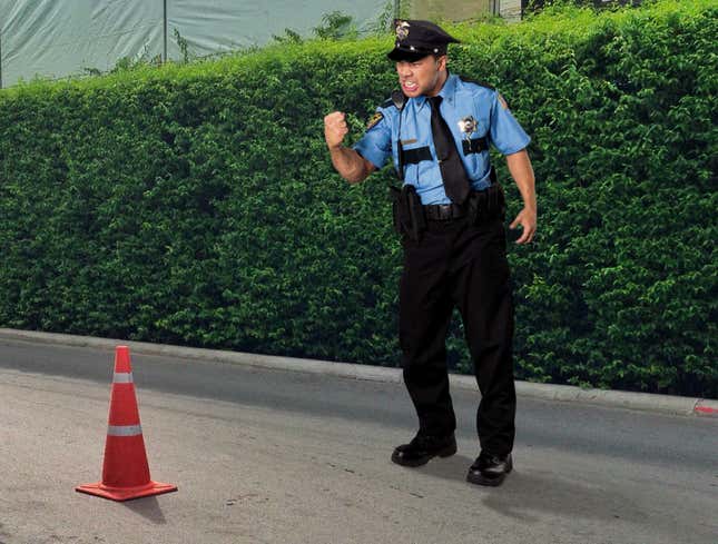 Image for article titled ‘You Think You Can Do My Job, Be My Guest,’ Says Cop Berating Traffic Cone