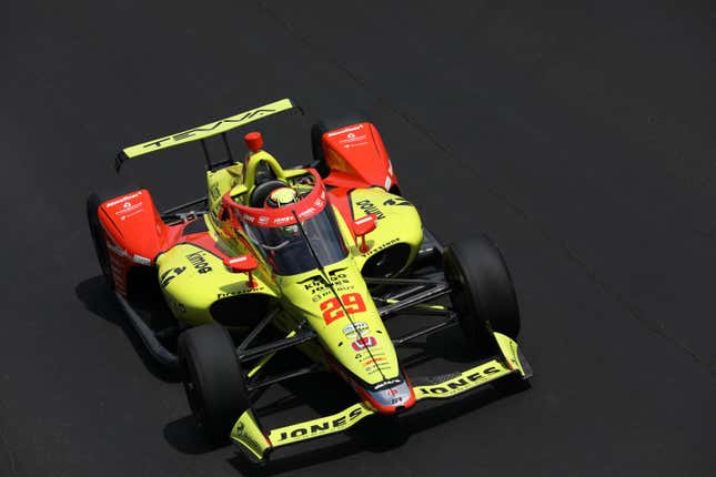 Devlin DeFrancesco in his No. 29 Andretti Autosport Honda during practice for the 2022 Indy 500