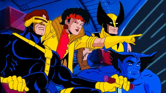 Cyclops, Jubilee, Wolverine, and Beast aboard the X-Wing in the original X-Men: The Animated Series.