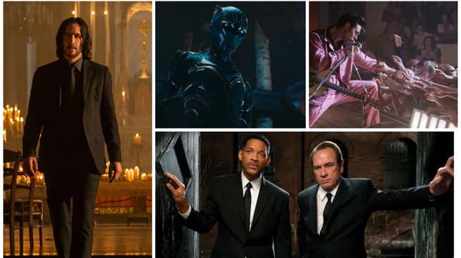 Clockwise from Left: John Wick: Chapter 4 (Lionsgate), Black Panther: Wakanda Forever (Marvel), Elvis (Warner Bros.), Men in Black 3 (Sony Pictures)