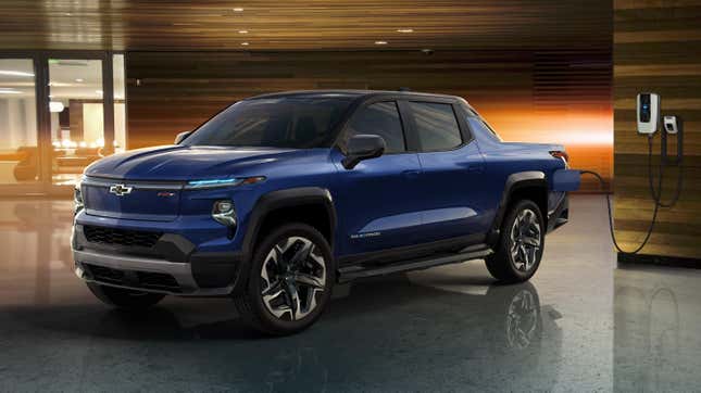Image for article titled The Chevy Silverado EV Trail Boss Takes The Electric Truck Off-Road, Where The Ford F-150 Lightning Can't Follow