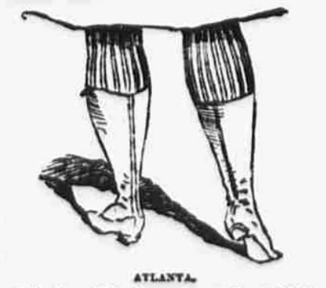 Drawing of lady's legs in bikewear