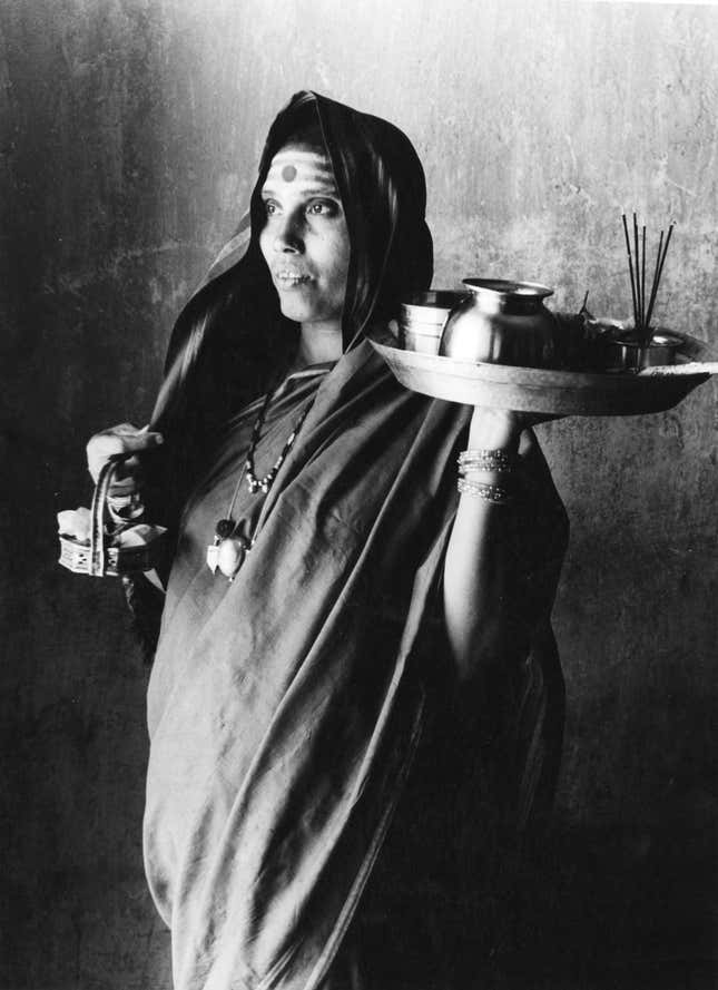 Museum number: PHY.07751 T. S. Satyan, A Shaivite woman, 1976, H. 23.7 cm, W. 17.5 cm, Silver gelatin print.