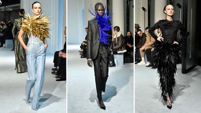 Image for article titled Paris Haute Couture Fashion Week Cont’d: Gravity-Defying Dresses, Sequined Labia, &amp; Goth Doja Cat