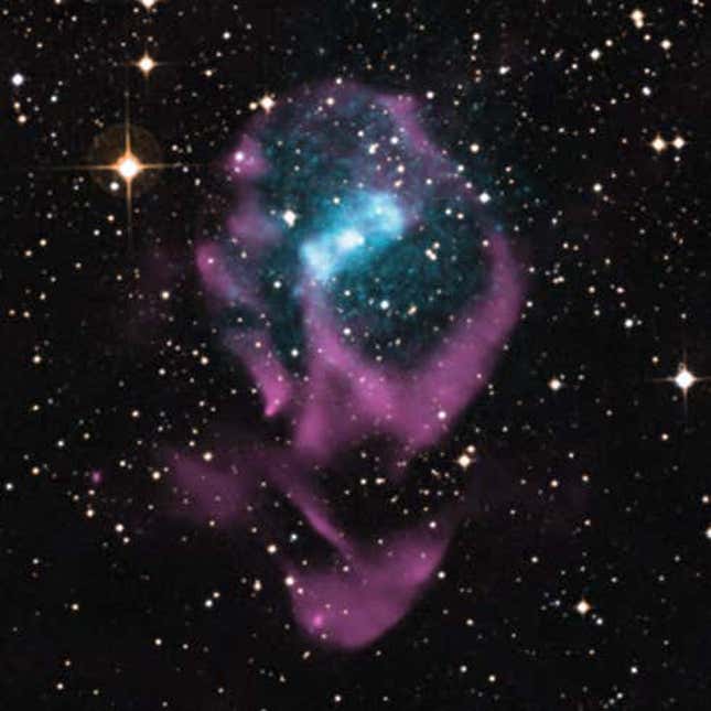 Una imagen compuesta de un binario de rayos X llamado Circinus X-1