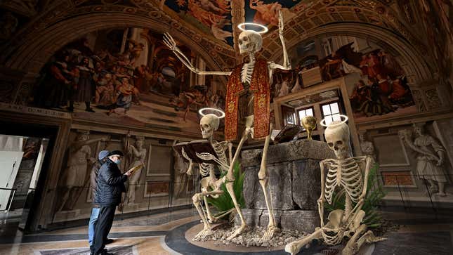 Image for article titled Vatican Museum Displays Massive Skeletons Of Prehistoric Saints