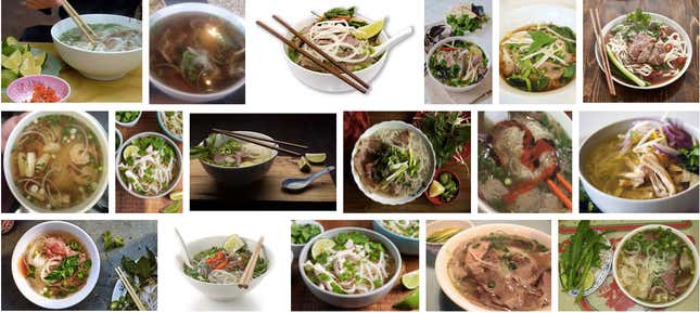 A Google Image search for pho.