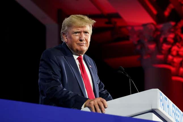 Former President Donald Trump speaks at the Road to Majority conference Friday, June 17, 2022, in Nashville, Tenn.