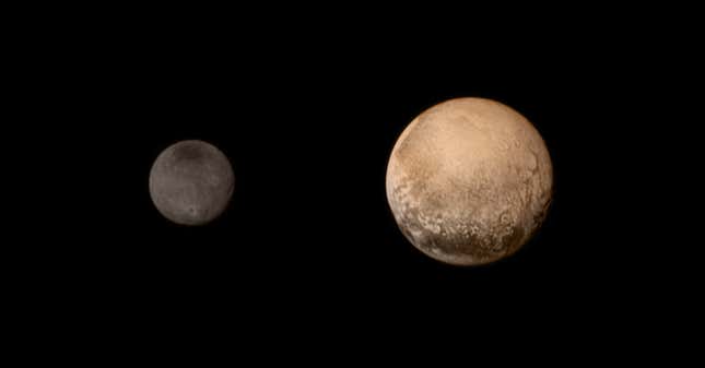Pluto and its moon, Charon.