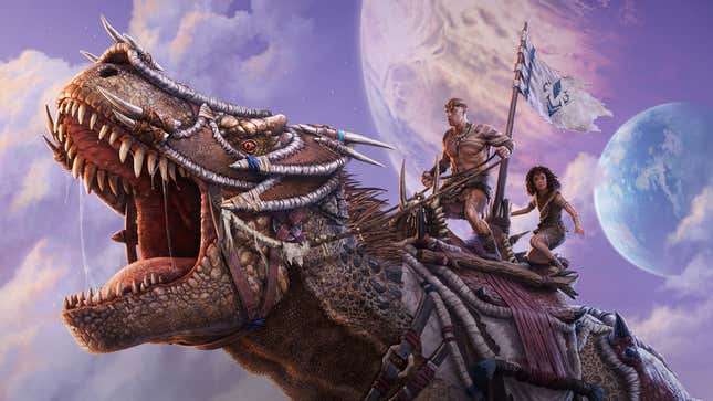 Vin Diesel rides a dino in search of the paid next-gen Ark upgrade. 