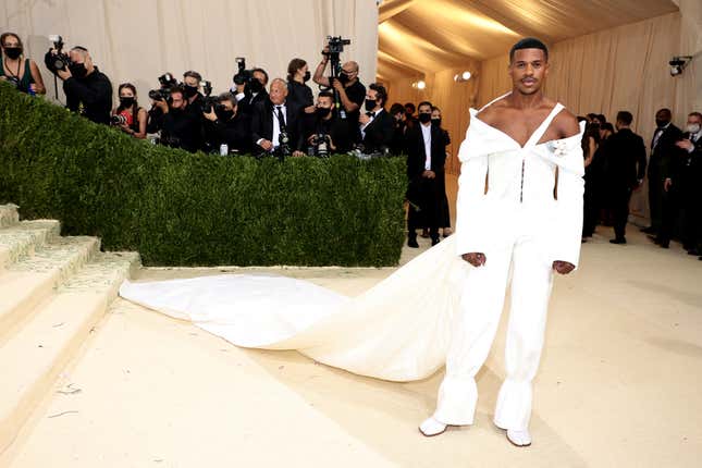 Jeremy Pope attends the 2021 Met Gala ‘In America: A Lexicon Of Fashion’ at Metropolitan Museum of Art on September 13, 2021 in New York City. 