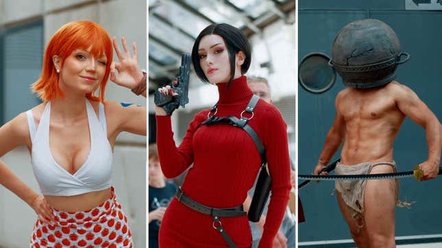 Nami, Ada Wong, and Let Me Solo Her cosplays at Japan Expo 2023.