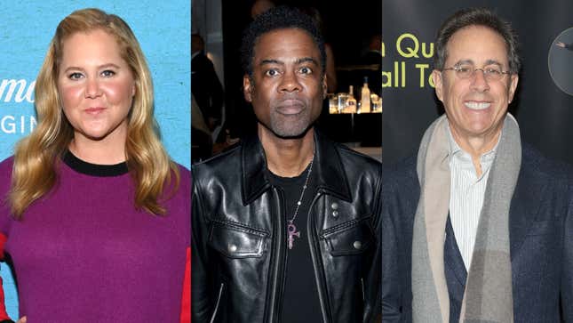 Amy Schumer, Chris Rock, and Jerry Seinfeld 