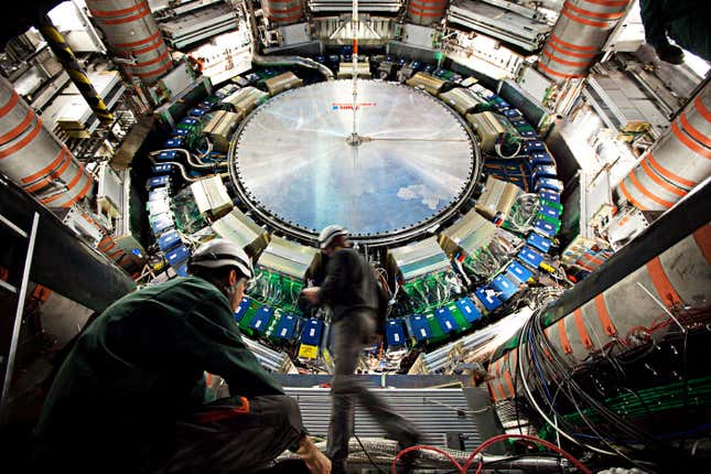 Part of the ATLAS experiment at CERN's Large Hadron Collider.