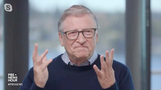 Billionaire Bill Gates getting visibly uncomfortable when asked about his relationship with convicted pedophile Jeffrey Epstein on PBS Newshour on Sept. 21, 2021.