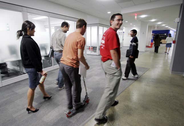 Scooters: Making Google offices feel smaller one kick-push at a time.