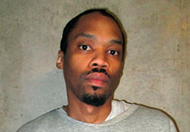 This photo provided by the Oklahoma Department of Corrections shows Julius Jones Feb. 5, 2018, file. Oklahoma Gov. Kevin Stitt has agreed to commute the death sentence of condemned inmate Julius Jones, who was convicted of murder for a 1999 killing. Stitt announced his decision on Thursday, Nov. 18, 2021, the day of Jones’ scheduled execution. (Oklahoma Department of Corrections via AP, File)