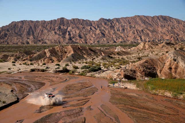 Image for article titled Photos: The epic landscape of the Dakar Rally, seen from above