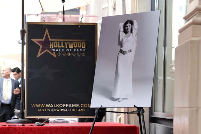 Image for article titled Star Wars Icon Carrie Fisher Honored at Hollywood Walk of Fame Ceremony
