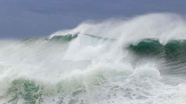 A large wave crashing at Bronte Beach in Sydney, Australia. 