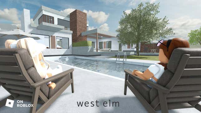 Roblox players enjoyed West Elm pool chairs furniture in the Metaverse