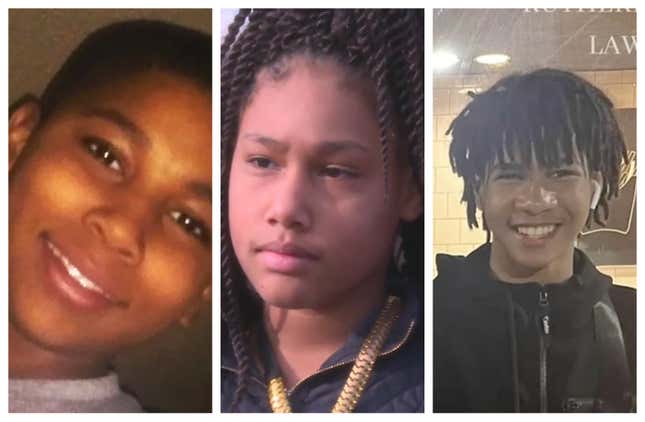 (Left to Right) Tamir Rice, Honestie Hudges and Cyrus Carmack-Belton