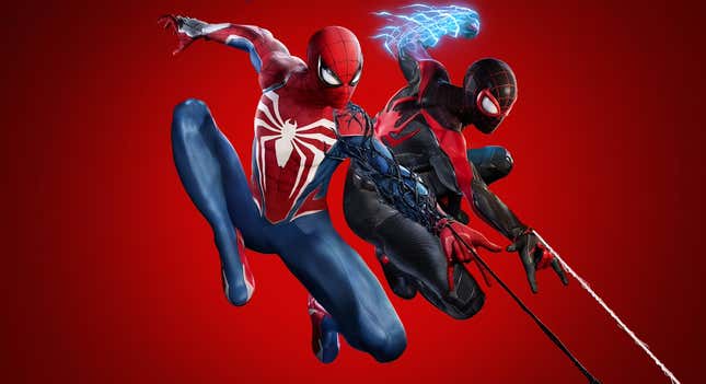 Peter Parker y Miles Morales en Spider-Man 2. El nuevo juego llega en octubre