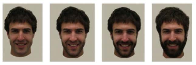 Clean shaven, 5-day growth, 10-day growth, full beard.