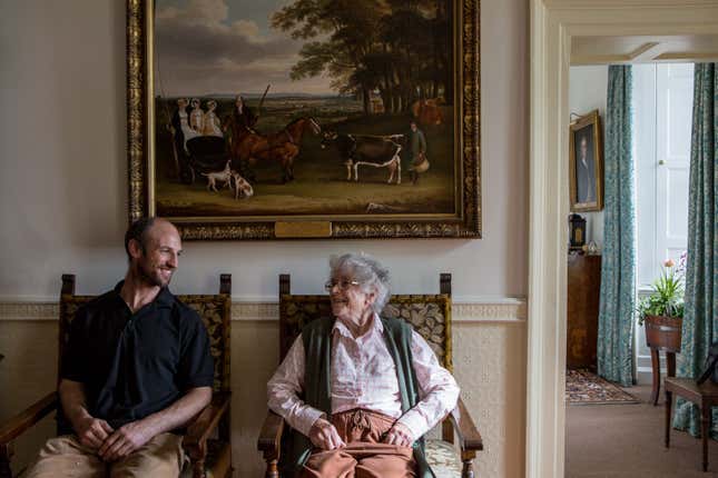 Finnian Munro and his mother. Clan Munro have been in Foulis Castle, in Dingwall, for over 700 years. They recently listed a wing of the castle on AirBnb.