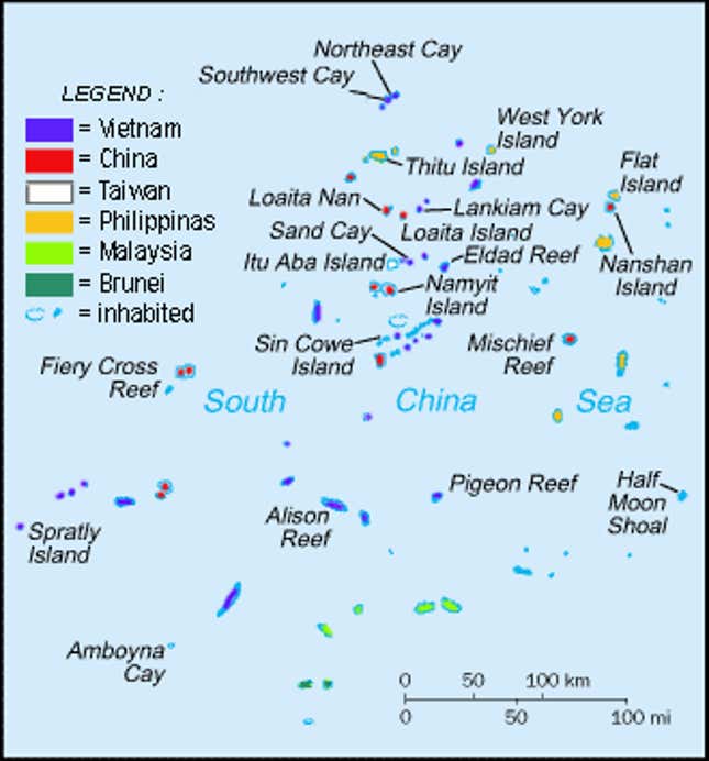 The contested Spratly archipelago.