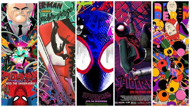 Algunos ejemplos del increíble arte de Spider-Man: Into the Spider-Verse.