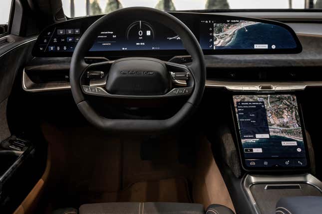 The view from the driver's seat in the 2023 Lucid Air Touring