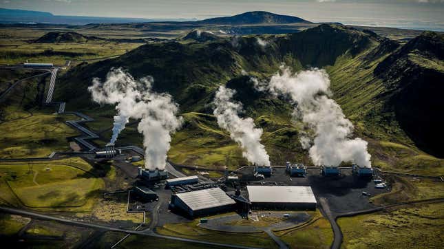 Hellisheidi Geothermal Park in Iceland. The Orca DAC plant has come online at this location.