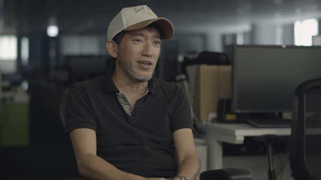An image of famed game designer Shinji Mikami in a 2020 Archipel Caravan interview.