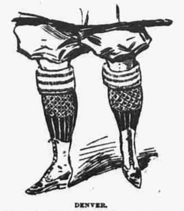 Drawing of lady's legs in bikewear