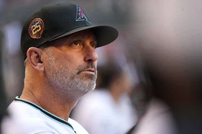 Arizona Diamondbacks manager Torey Lovullo watches his team play against the Washington Nationals at Chase Field on May 6, 2023.
