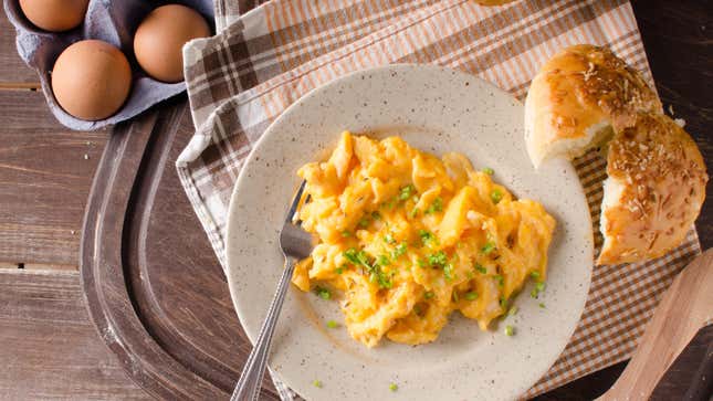 Image for article titled Make the Creamiest Scrambled Eggs of Your Life With a Little Dijon