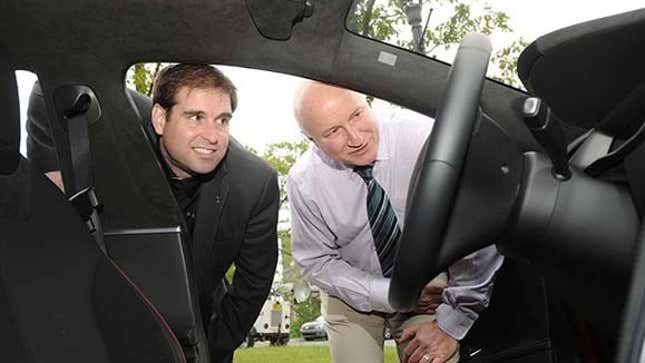 Straubel and Dahn took a gander inside the Tesla S.