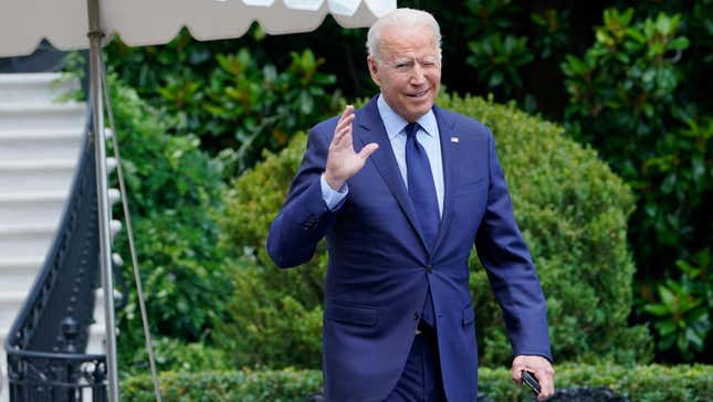President Joe Biden on the South Lawn of the White House in Washington on July 16, 2021.