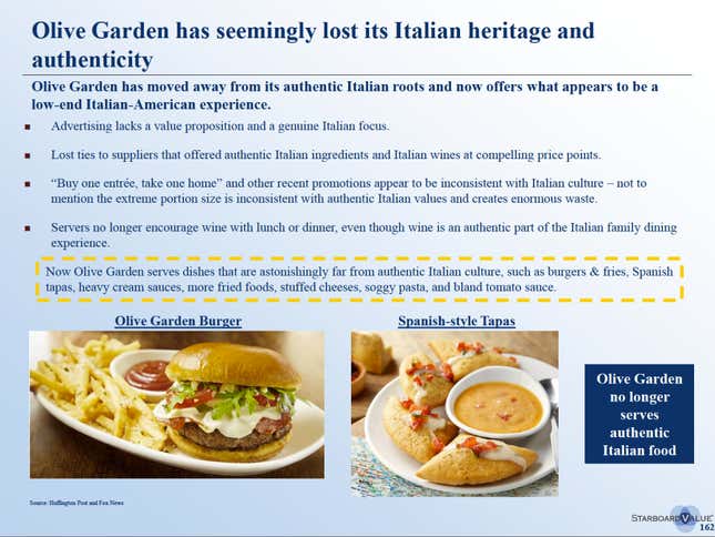 Image for article titled A hedge fund has very specific culinary recommendations to save Olive Garden