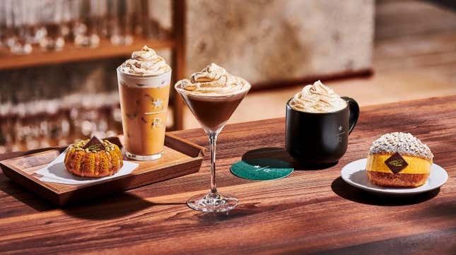 Image for article titled Starbucks&#39; Pumpkin Spice Latte, just turned 20, is arriving colder, boozier, and earlier than ever