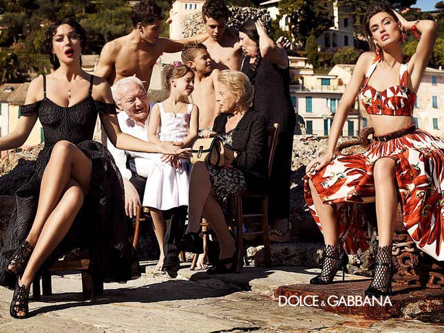 dolce gabbana, family, madonna, whore, ad, monica belucci, marketing, advertising, family