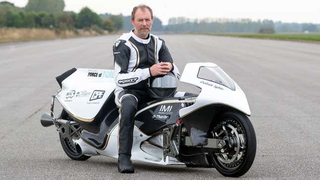 A photo of Graham Sykes sat on his Force of Nature bike. 