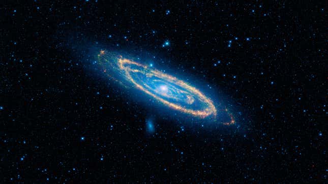 Astrophysicists hope to catch a small black hole passing in front of the Andromeda galaxy.