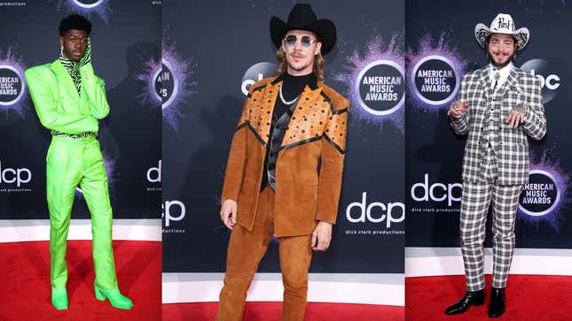 Image for article titled Fashion Cowboys and the Atrociously Arty Dominated the 2019 American Music Awards Red Carpet