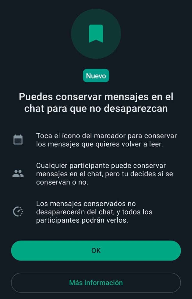 Whatsapp Ahora Permite Guardar Mensajes Que Desaparecen 6612