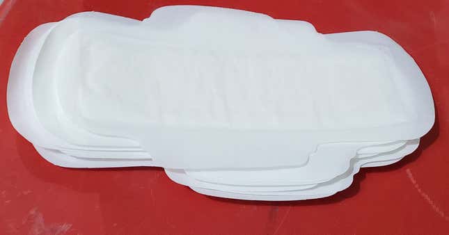 Pads fresh off one of Saral Designs’ automated machines.