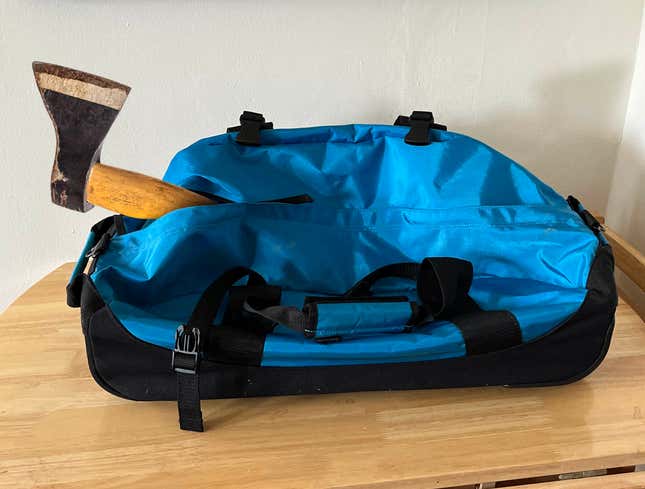 Image for article titled Go-Bag Consists Solely Of Axe For Taking Someone Else’s Supplies